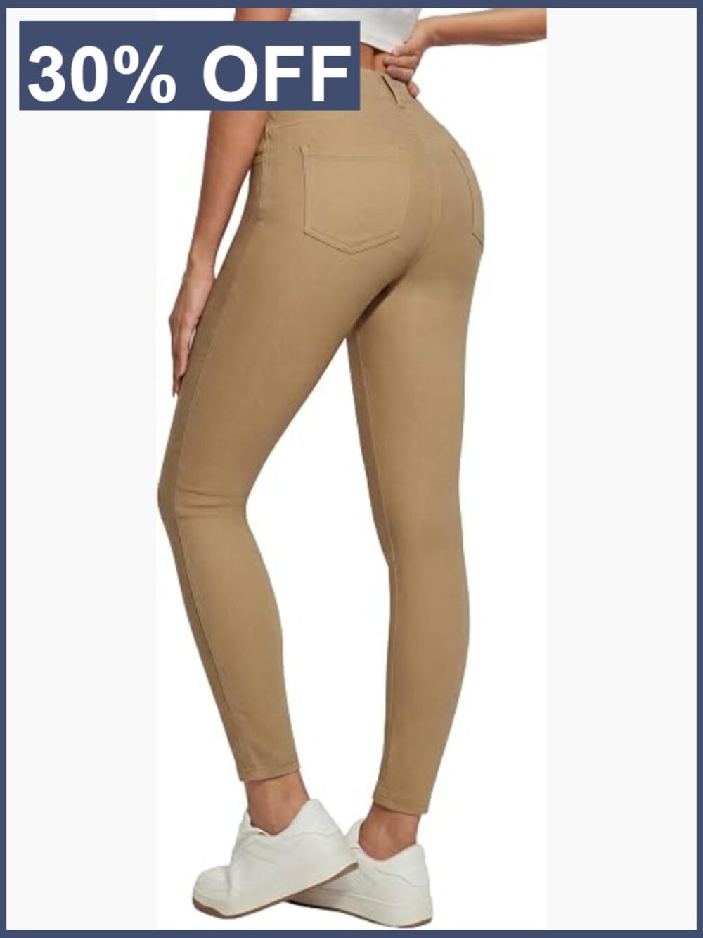 High Waisted Stretchy Skinny Jeans Jeggings with Pockets Pull On Tummy Control